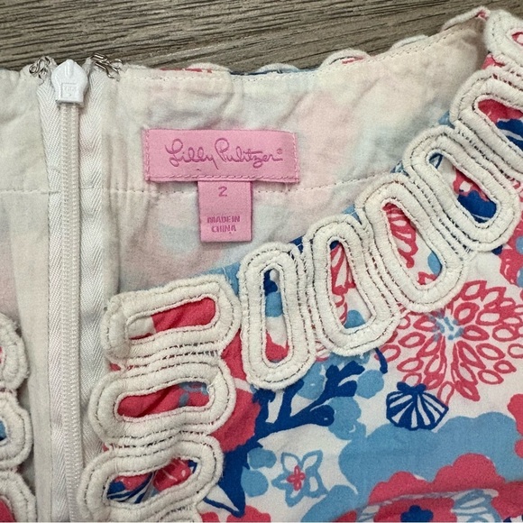 Lilly Pulitzer Shell Yeah Florida Shift Dress Sz 2 Pockets Preppy Nautical Beach - Picture 3 of 16